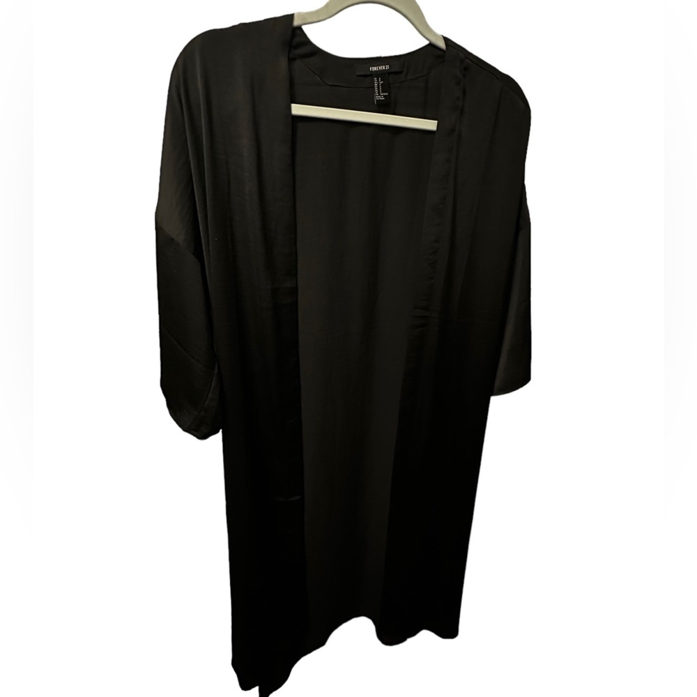 Forever 21 Longline Satin Cardigan (Small)